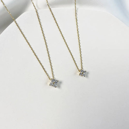 Cubic Zirconia Clover Necklace