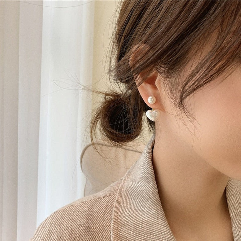 Pearly Heart Earrings