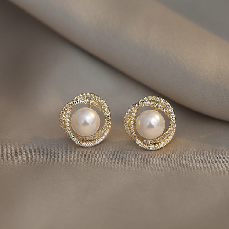 Spiral Pearl Earrings