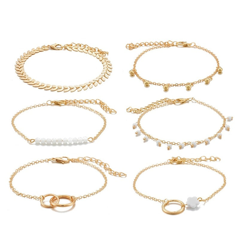 Boho Gold Chain Bracelets (6-Pack)