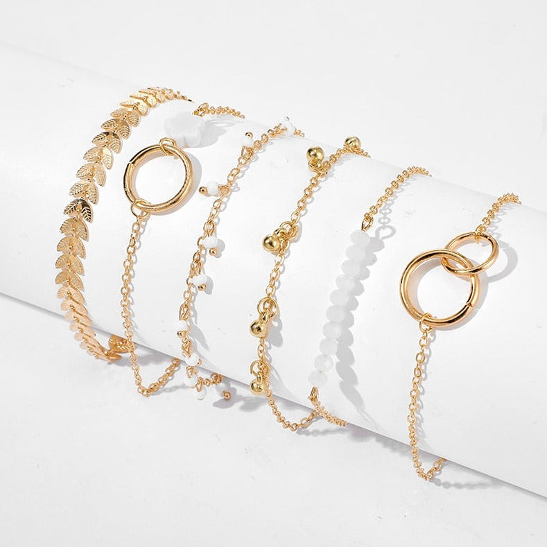 Boho Gold Chain Bracelets (6-Pack)