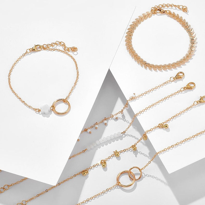 Boho Gold Chain Bracelets (6-Pack)