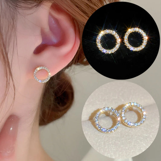 Round Halo Stud Earrings