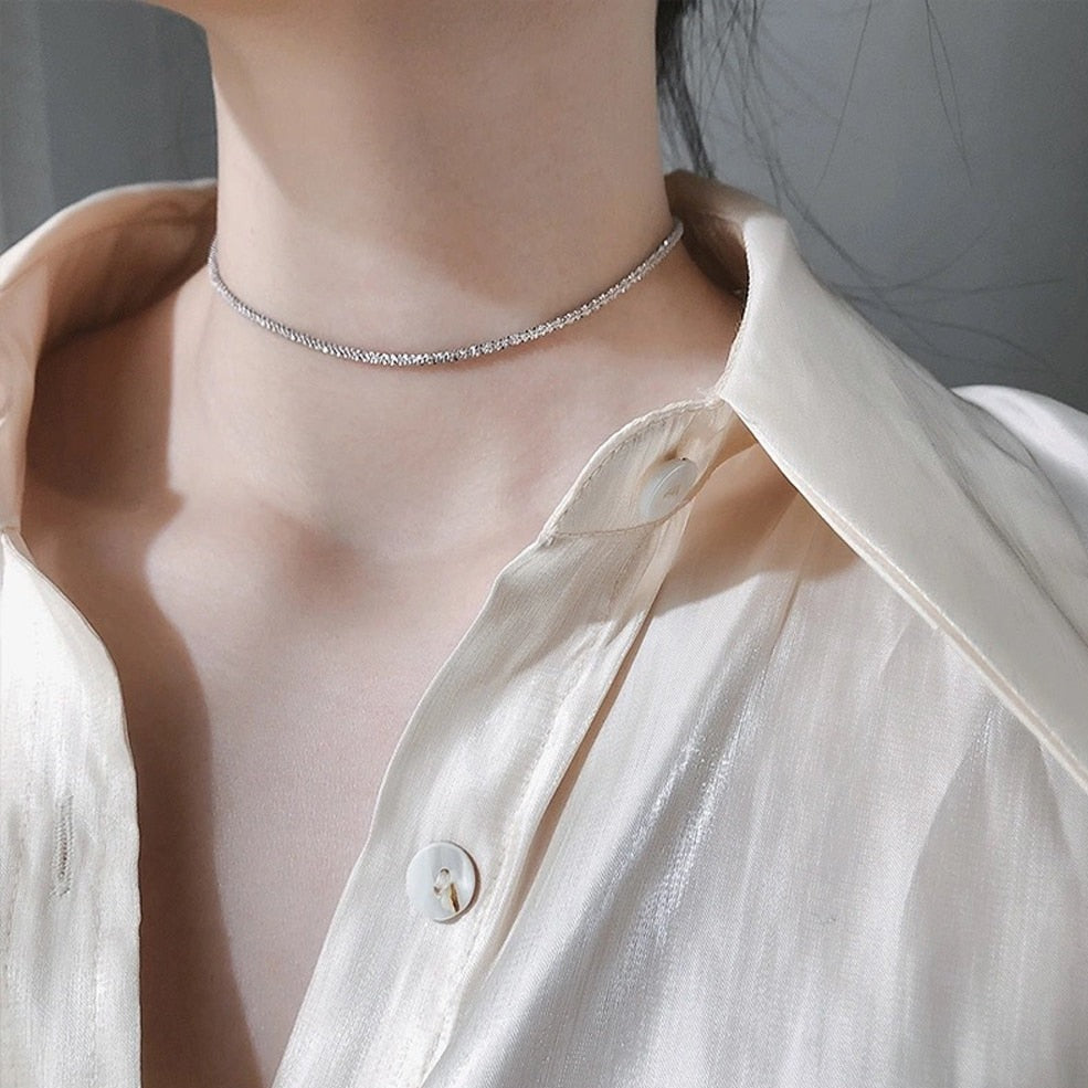 Minimalist Silver Chain Necklace