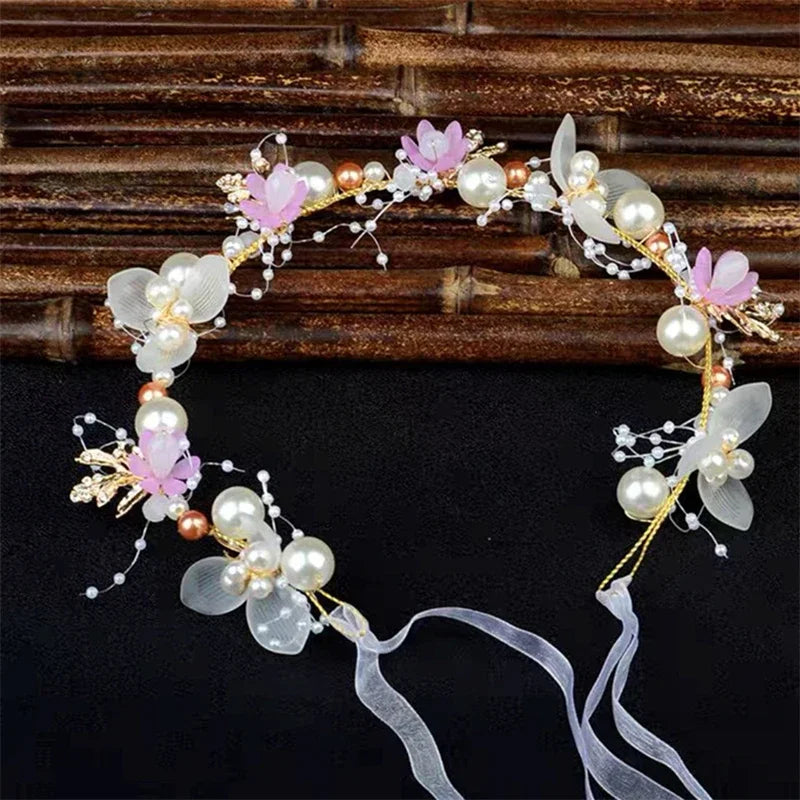 Bridal Flower Self-Tie Ribbon Headband