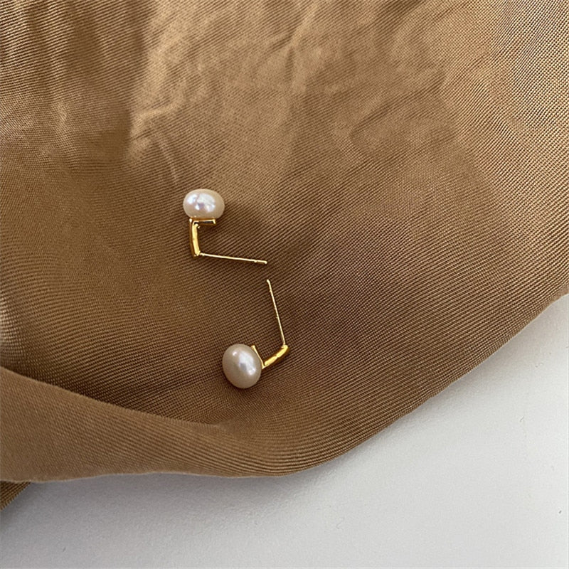 French Pearl Stud Earrings
