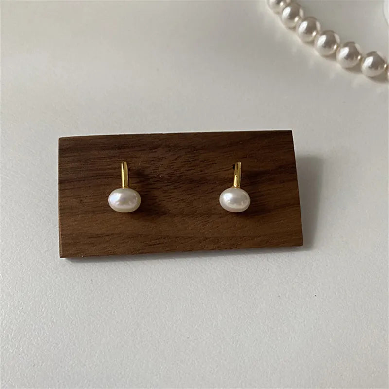 French Pearl Stud Earrings