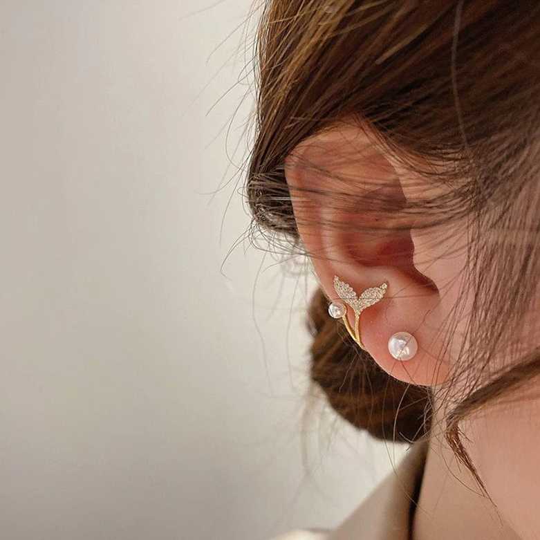 Mermaid Pearl Stud Earrings