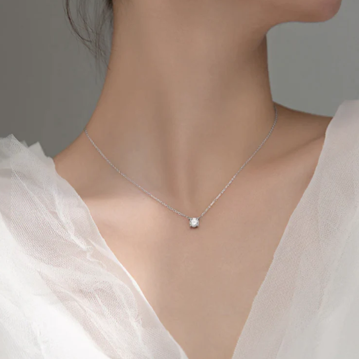 Cubic Zirconia Solitaire Necklace