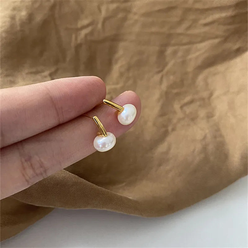 French Pearl Stud Earrings