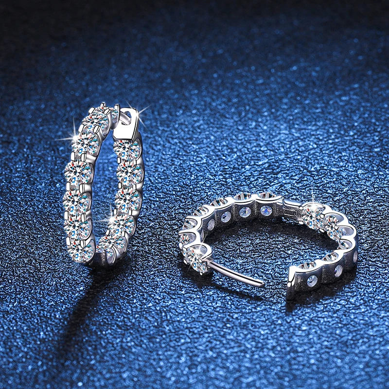 Moissanite Hoop Earrings