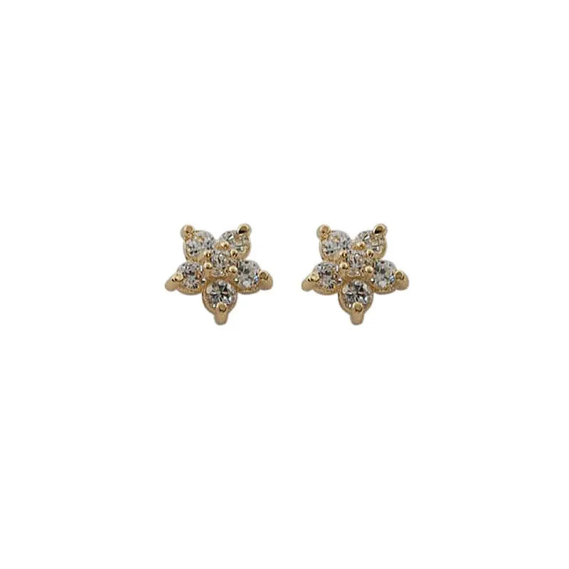 Mini Flower Zircon Stud Earrings