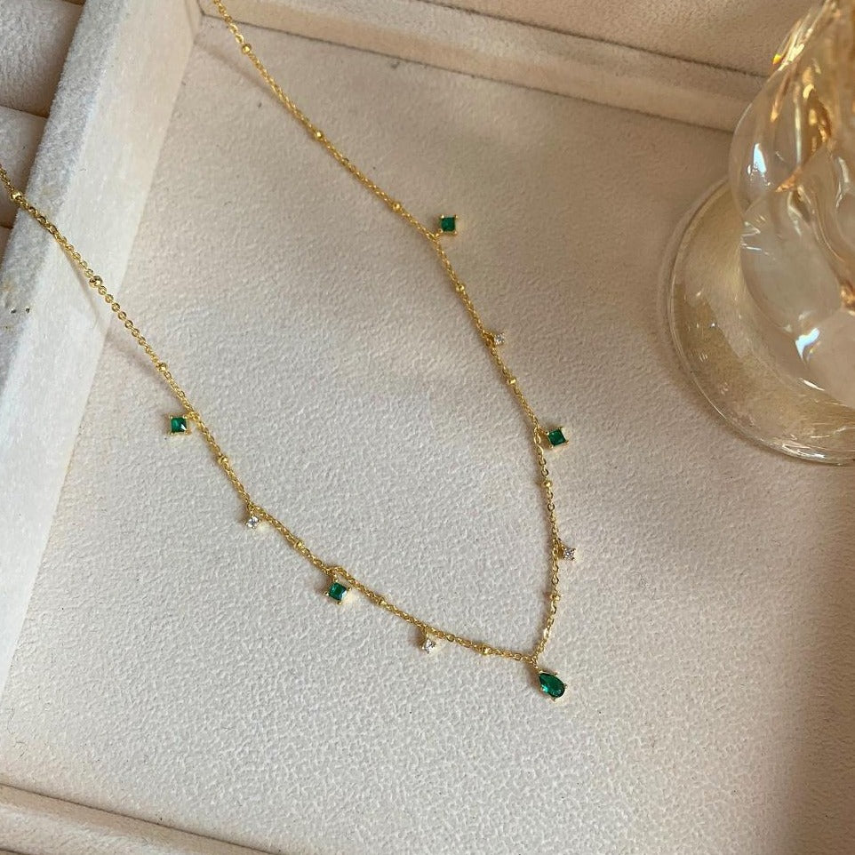 Emerald Rhinestone Necklace