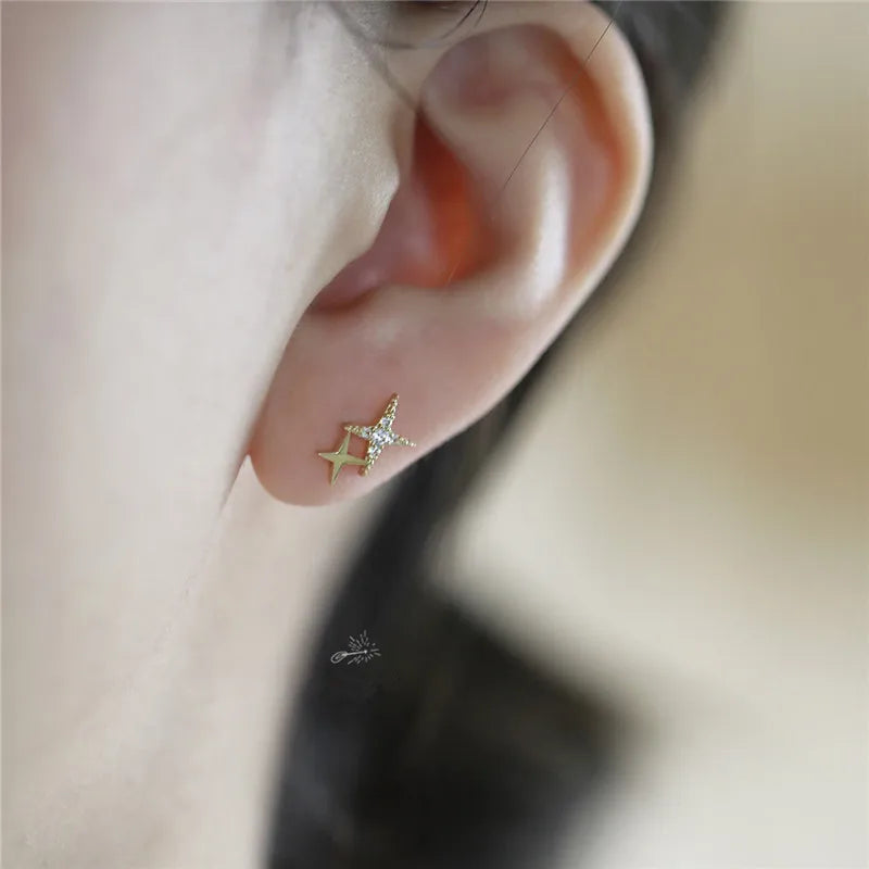 Double Star Stud Earrings