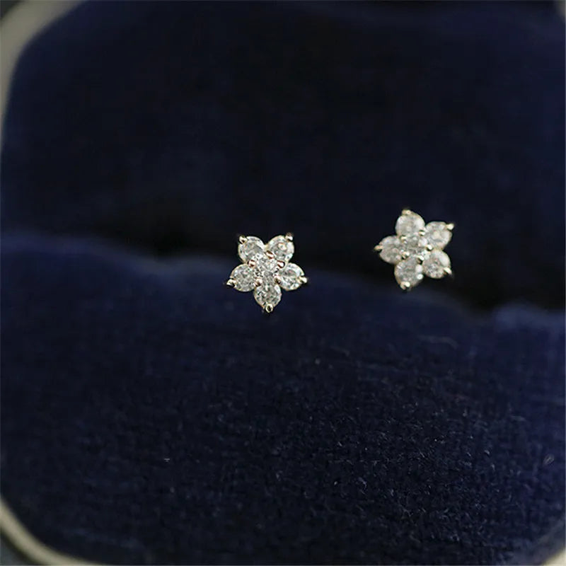 Mini Flower Zircon Stud Earrings