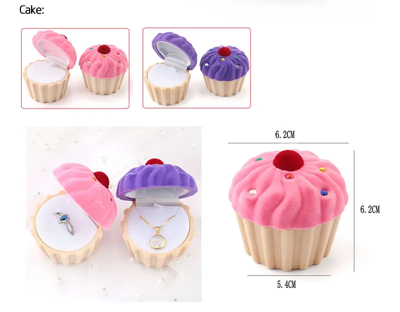 Cupcake Velvet Jewelry Box