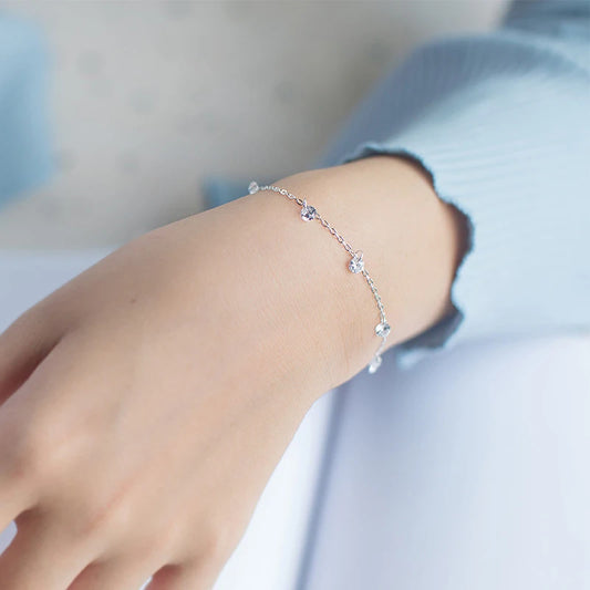 Glittering Silver Chain Bracelet