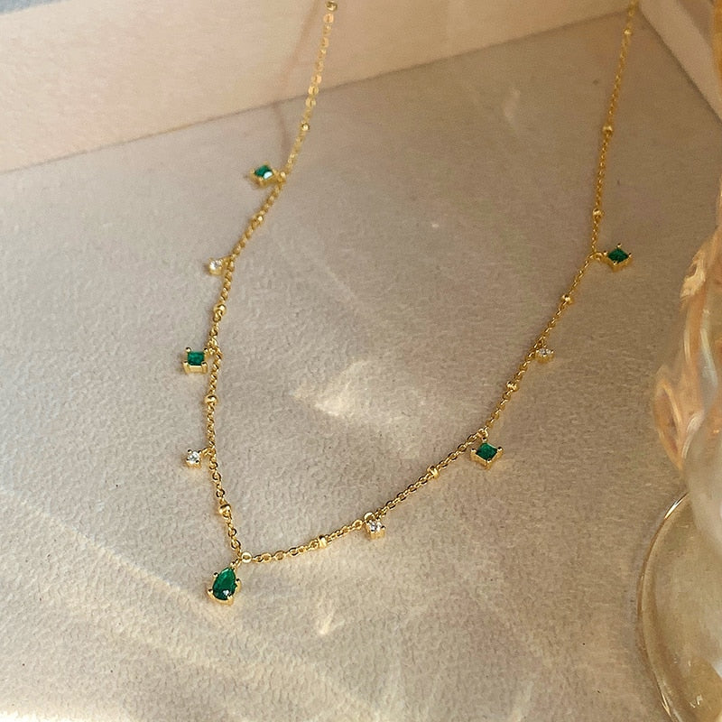 Emerald Rhinestone Necklace