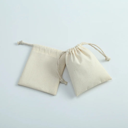 Cotton Drawstring Pouch (10 Pieces)