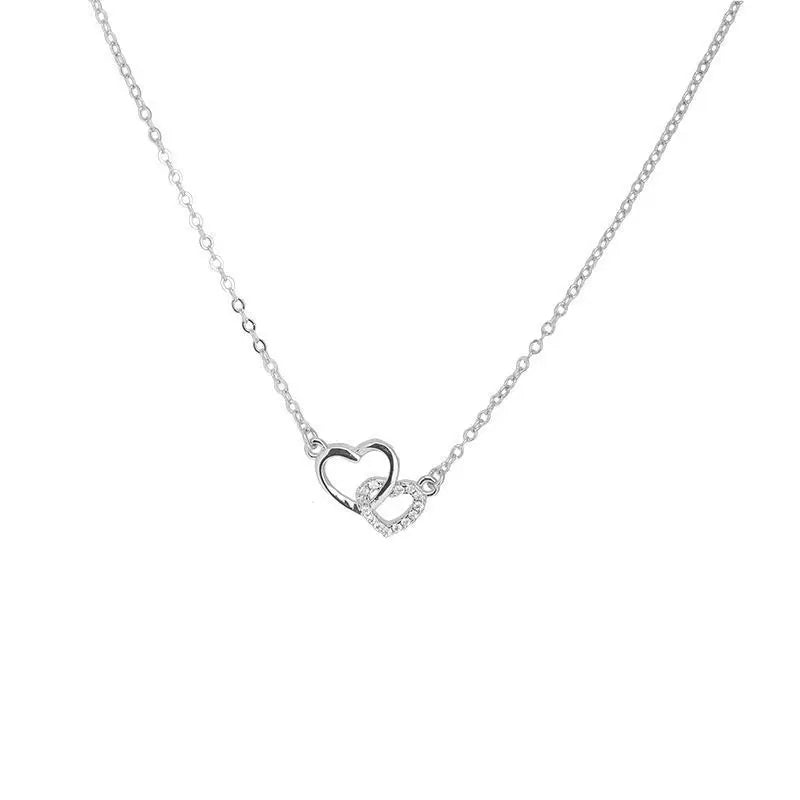 Sparkling Entwined Hearts Necklace