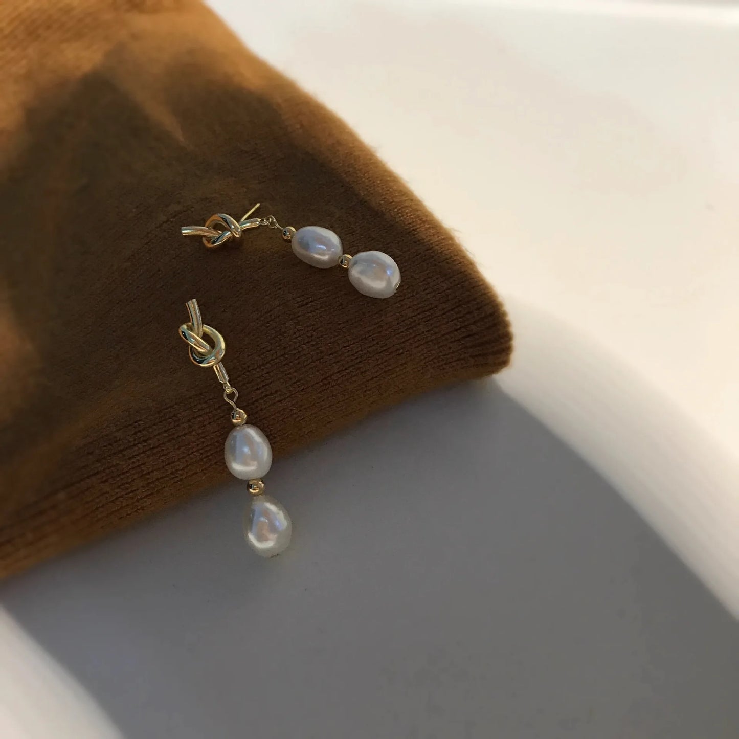 Baroque Pearl Drop Stud Earrings