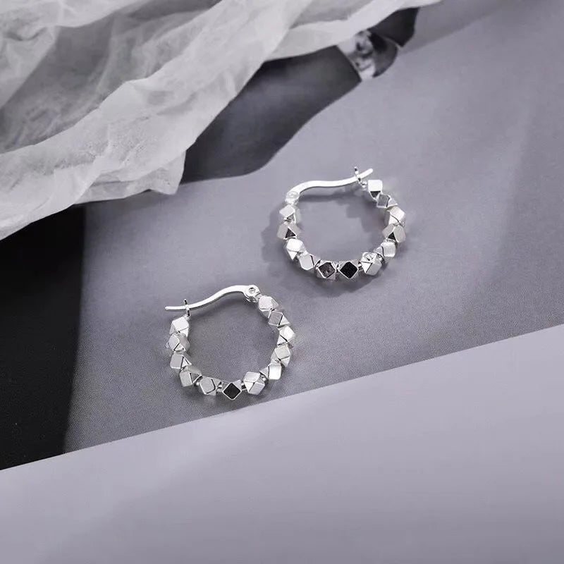 Disco Silver Hoop Earrings