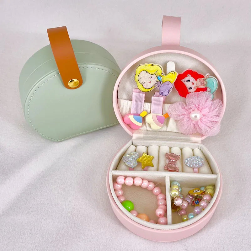 Circular Jewelry Box With Top Handle