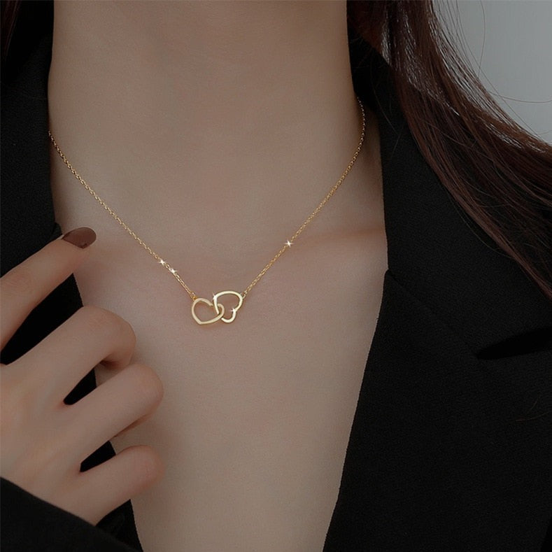 Entwined Hearts Pendant Necklace