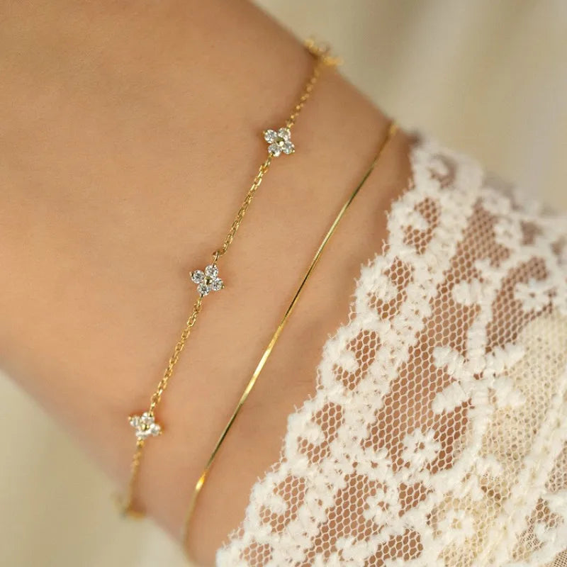 Mini Clovers Bracelet 925 Silver