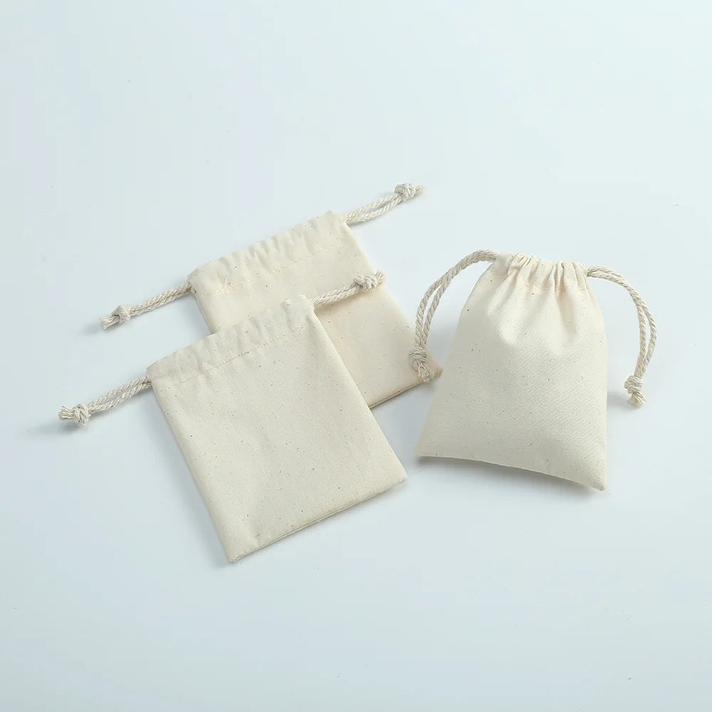 Cotton Drawstring Pouch (10 Pieces)