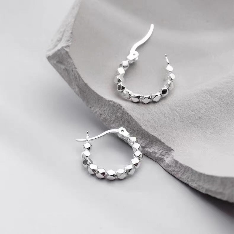 Disco Silver Hoop Earrings