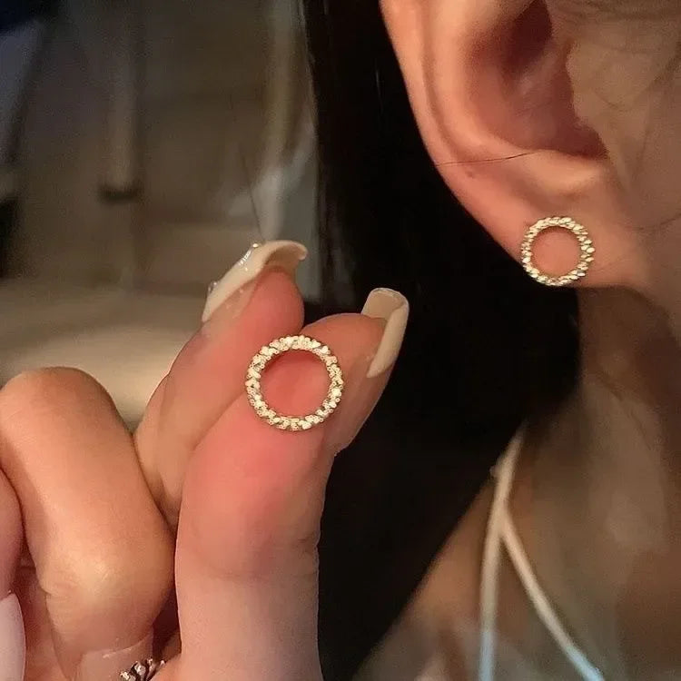 Round Halo Stud Earrings