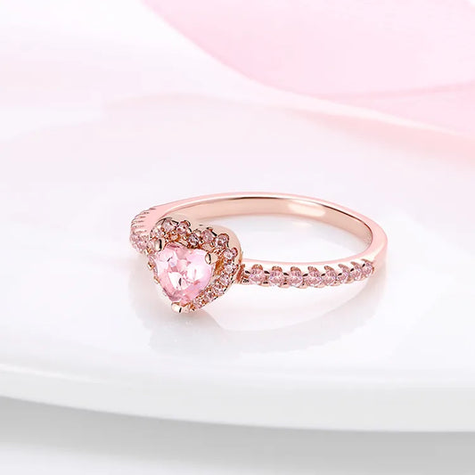 Rose Gold Elevated Heart Ring