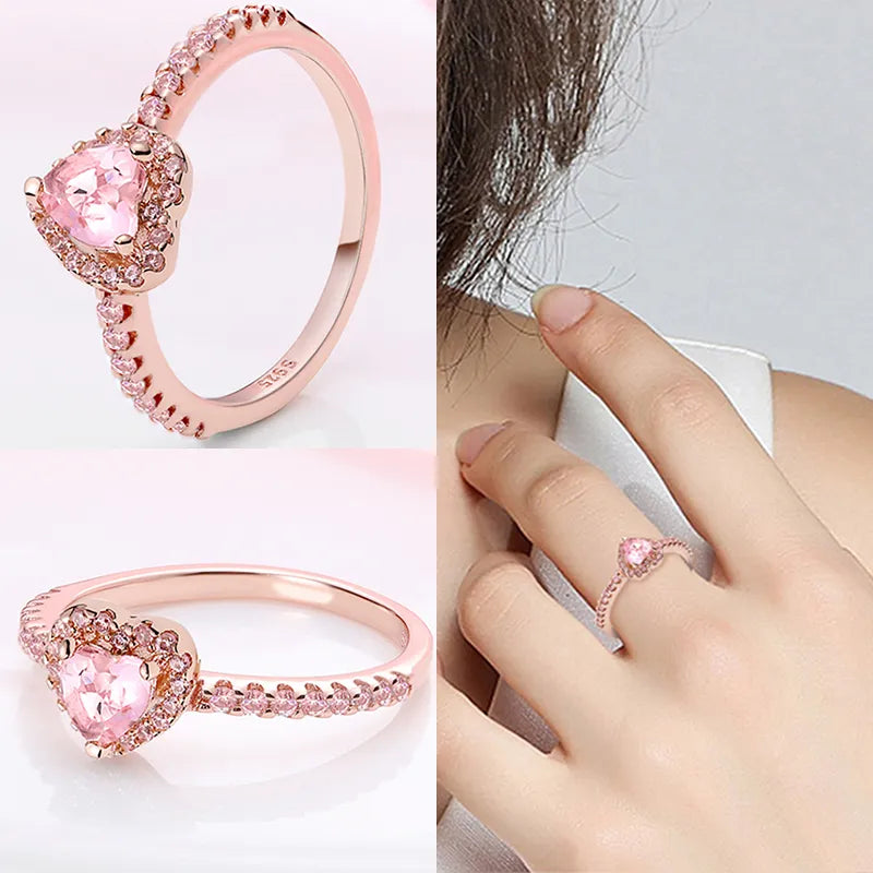 Rose Gold Elevated Heart Ring