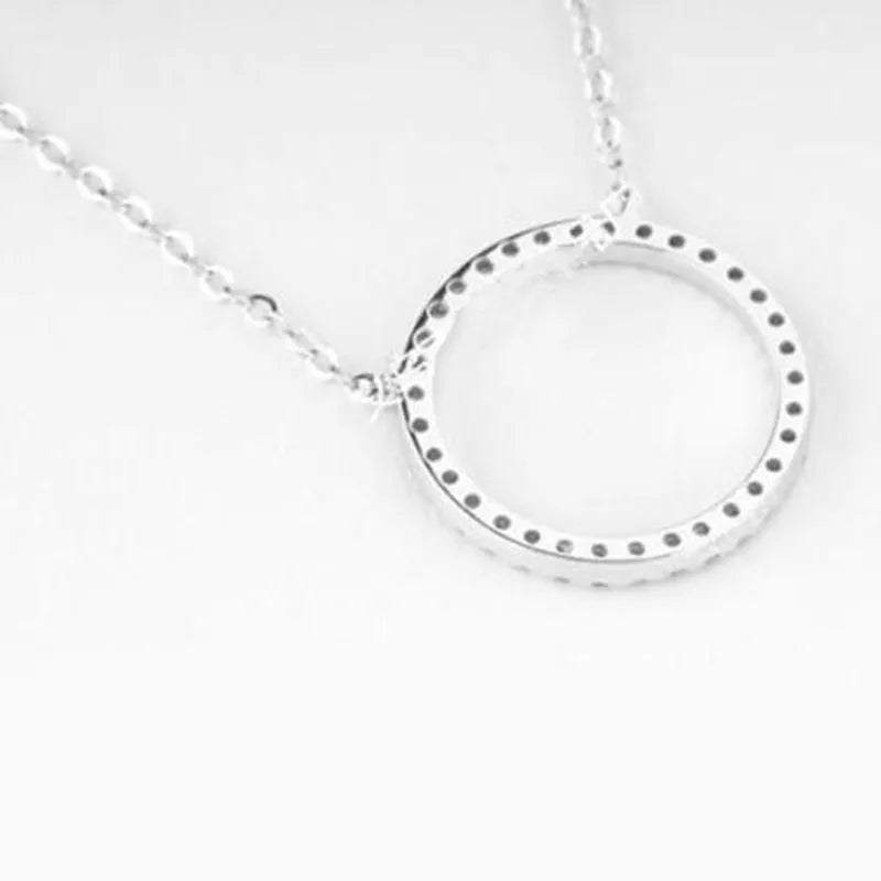 Round Sparkle Halo Necklace