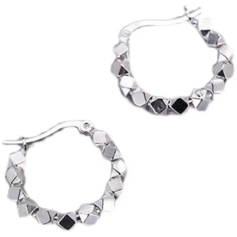 Disco Silver Hoop Earrings