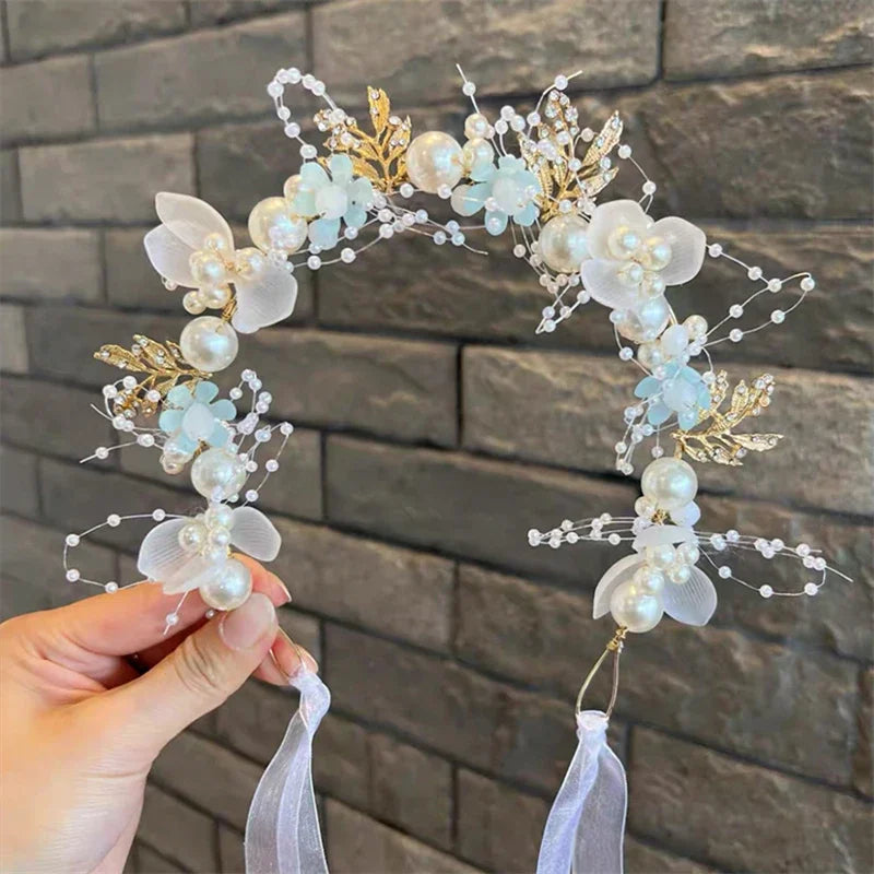 Bridal Flower Self-Tie Ribbon Headband