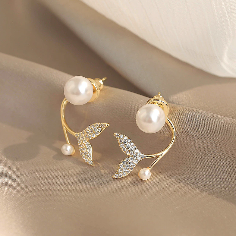 Mermaid Pearl Stud Earrings