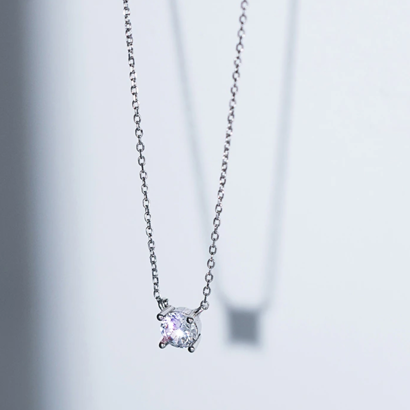 Cubic Zirconia Solitaire Necklace