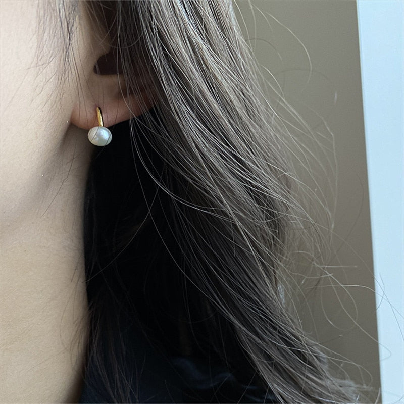 French Pearl Stud Earrings