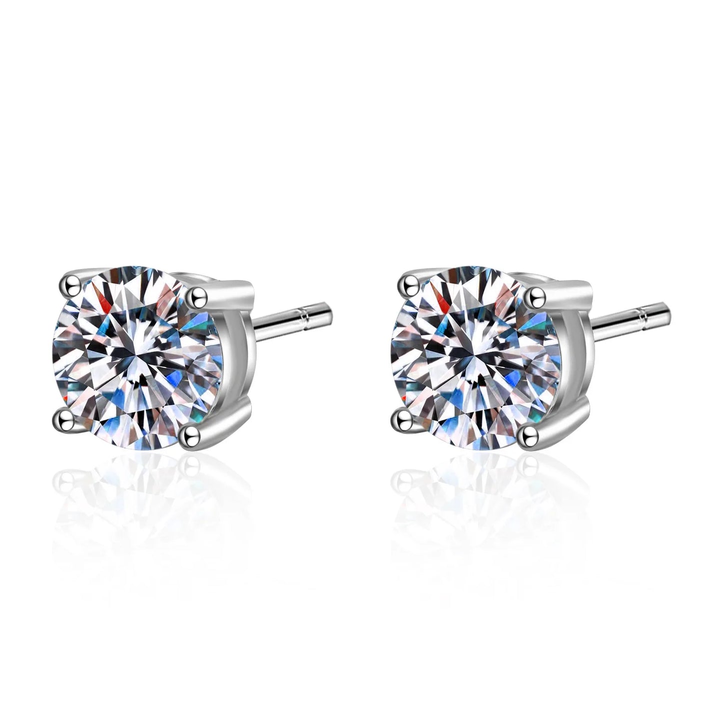 Moissanite Solitaire Stud Earrings